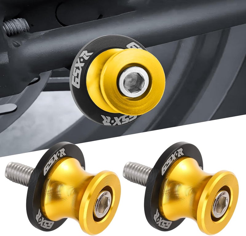 Coxotom 2Pcs Motorcycle Swing Arm Spools for Suzuki GSX-R 600 750 1000 Aluminum (Glod) - Image 2